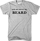 Ask Me About My Beard T Shirt Funny Facial Hair Hipster Flip Up Tee