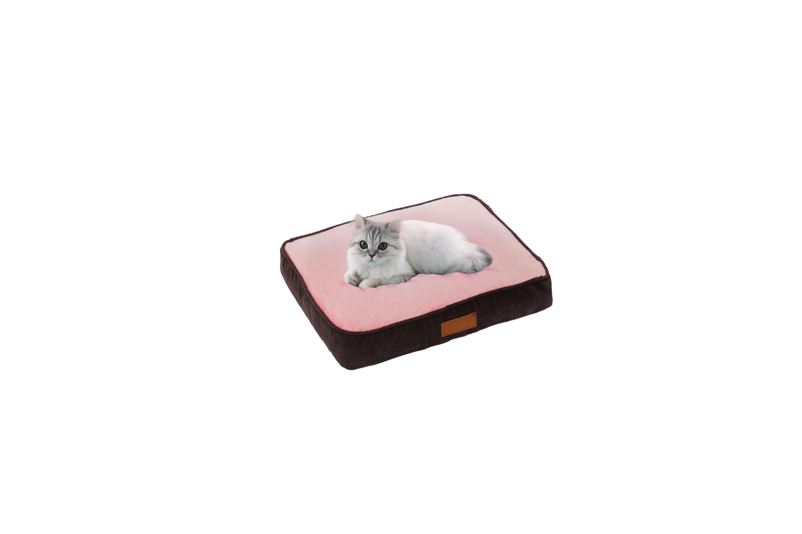 Ellie-Bo Medium Dog Bed for 30-inch Dog Cage/Crate - Brown Corduroy/Pink FauxFur