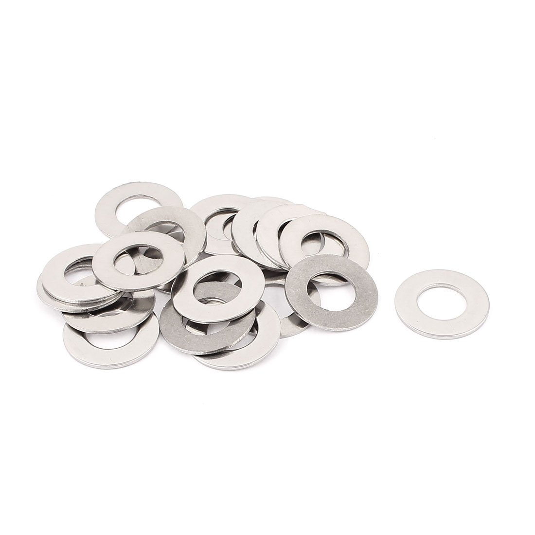 Sourcingmap 20pcs 304 Stainless Steel M12 Thin Flat Washers Silver Tone