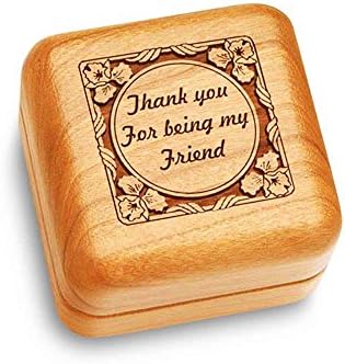Heartwood Creations Music Box 2 1/2" Square - Thank You For Being My Friend - Fur Elise
