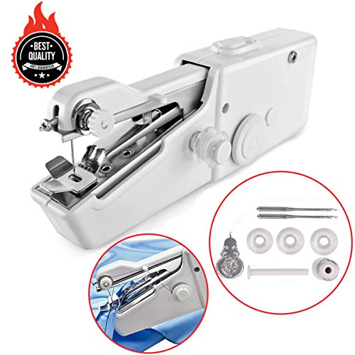 Awekris Handy Stitch, Mini Hand Sewing Machine Portable Handheld Stitch Cordless Battery Powered for Home Travel