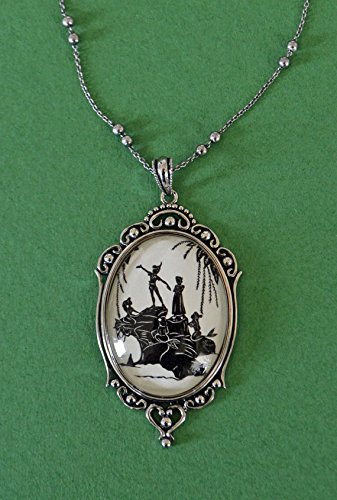 PETER PAN and the MERMAIDS Necklace, pendant on chain - Silhouette Jewelry // Coupon Code SALE20