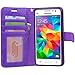 Grand Prime Case, Arae Samsung Galaxy Grand Prime wallet case,[Wrist Strap] Flip Folio [Kickstand Feature] PU leather wallet case with ID&Credit Card Pockets For Samsung Galaxy Grand Prime (Purple)