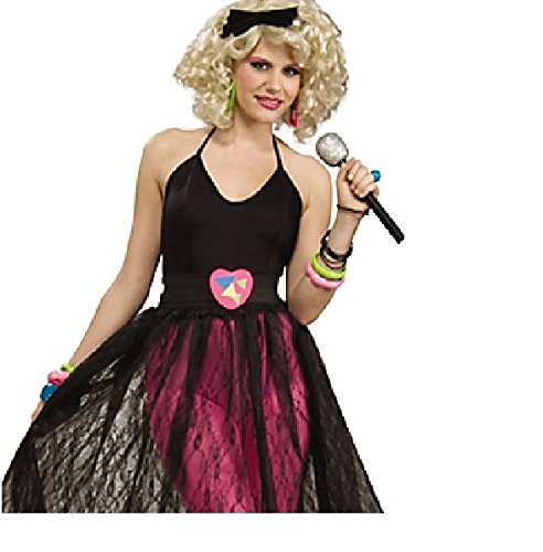 80s Black Lace Skirt for Madonna 80s Dress-Up