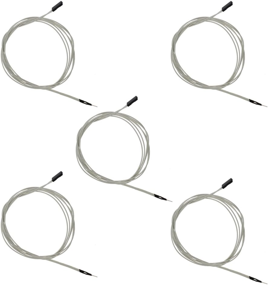 Zomiee 100K ohm NTC Thermistor Temperature Sensor with 2 Pin Female Connector for 3D Printer Bed(Pack of 5)
