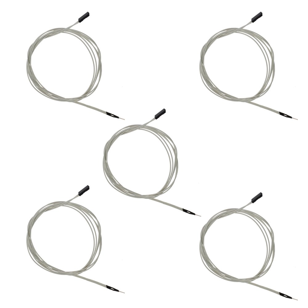 Zomiee 100K ohm NTC Thermistor Temperature Sensor with 2 Pin Female Connector for 3D Printer Bed(Pack of 5)