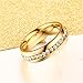 Fashion Month Mens Womens 6mm Titanium Stainless Steel 18k Gold Wedding Ring Channel Set Cubic Zirconia Engagement Band Size 9