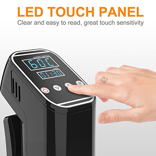 Sous Vide Slow Cooker Precise Cooker with Thermal Immersion Circulatory Accurate Temperature Digital Timer Display and FDA BPA-free Materials for Beef and Foods (Black)