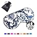 ZIMASILK Adjustable Mulberry Silk Sleep Mask Blindfold 100% Pure Mulberry Silk Eye Mask for Sleep with Bag (Blue Flower)