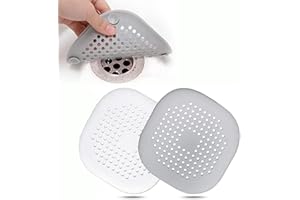 Silicone Drain Hair Catcher,2PCS Silicone Drain Protector with Sucker,Shower Drain Hair Catcher,Kitchen Sink Strainer,for Kit