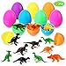 Easter Eggs Toys, 12 Pieces Dinosaur Toy Set Prefilled Easter Eggs (Toys Inside); Realistic Dinosaur Set for Easter Theme Party Favor, Easter Eggs Hunt, Basket Filler, Classroom Prize Supplies.
