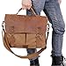 Lifewit Men's Briefcase Vintage Leather Laptop Bag Canvas Messenger School Satchel Work Bags Fit up to 15.6-Inch, Coffee