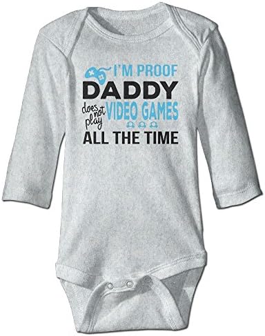 I'm Proof Daddy Does Not Play Video Games All The Time Baby Girls Boys Romper Bodysuit