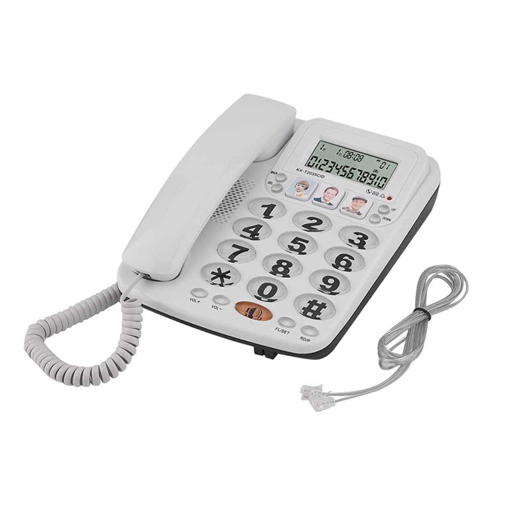 Zopsc-1 2-line Corded Phone with Speakerphone Landline Telephone with Incoming Call Display Speed Dial Group and Last Number Redial Noise Cancelling Function for Clear Sound Phone Calls, for