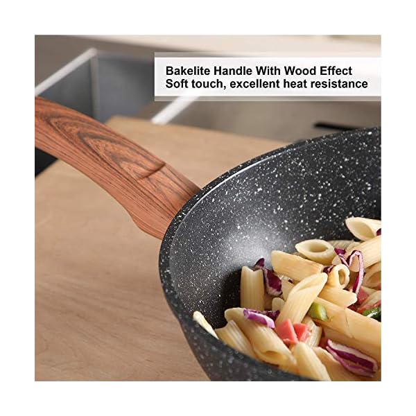 Kitchen-Academy-12-Pieces-Nonstick-Granite-Coated-Cookware-Set-Black-Bakelite-Handle-with-Wood-Effect-Soft-Touch Kitchen Academy 12 Pieces Nonstick Granite-Coated Cookware Set, Black - Bakelite Handle with Wood Effect (Soft Touch)