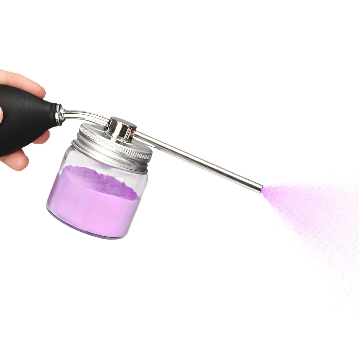 Noverlife Powder Spray Bottles, 12.5G Hairdressing Tools Hair Building Fiber Spraying Bottle, Powder Duster Applicator Nozzle Pump Hair Loss Sprayer Atomizer, Dry Glitter/Mica Spray Pump Dispenser