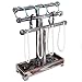 MyGift 3 Tier Rustic Torched Wood T-Bar Jewelry Stand, Necklace/Bracelet Display with Ring Tray