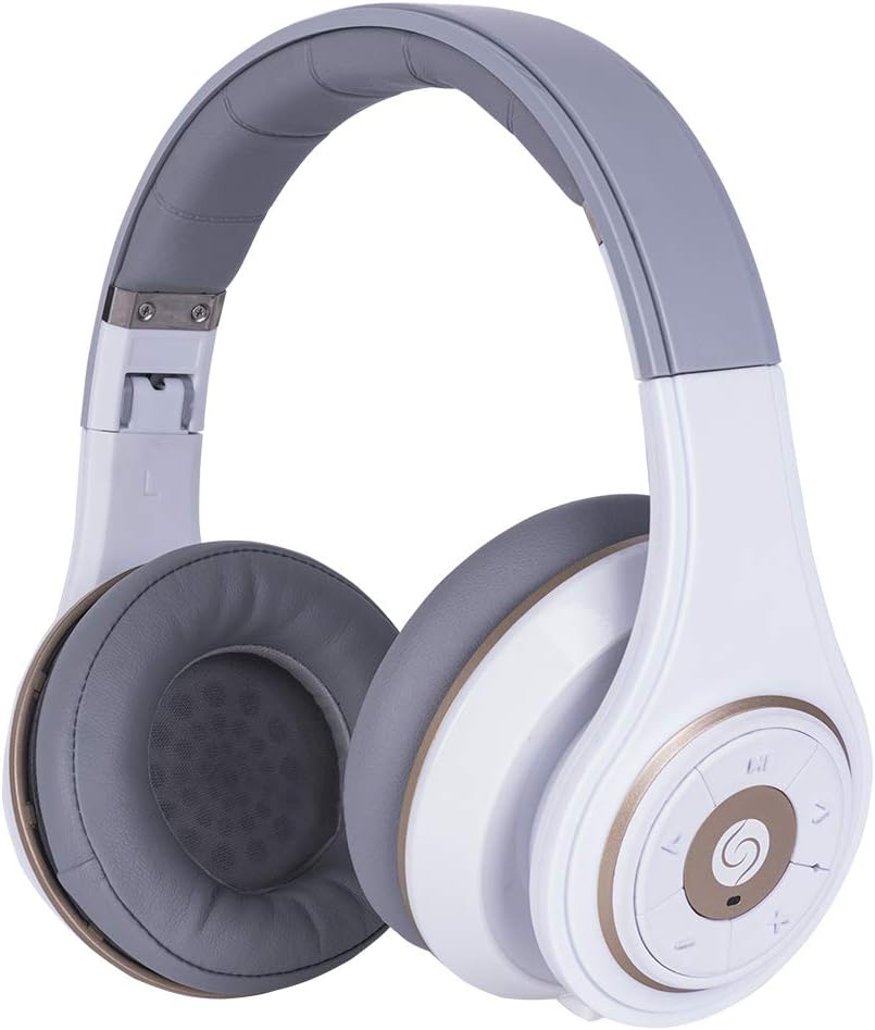 SNLSY Bluetooth Headphones Over Ear Hi-Fi 40mm Driver Foldable Portable Control Wireless Bluetooth Headphones Built-in Mic Soft Earmuffs White