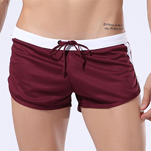 KUPOO Men's Low Rise Sexy Swimwear Trunks Boxer Brief Swimsuit Front Tie Â¡Â­