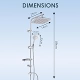 AQUALONA Aquacapri Shower Column Chrome 92x15x16 cm Rainfall Shower Head view 7