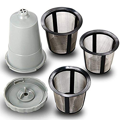 Xcellent Global Reusable Coffee Filter Set for Keurig, My K-cup style, Filter Housing + 3 extra filters, Fits B30 B40 B50 B60 B70 Series, Gray HG068