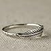 Antique Jewelry Solid Sterling Silver Feather Ring Stacking Rings Bride Wedding Valentine's Festival Gifts for Boyfriend Girlfriend (US Size)