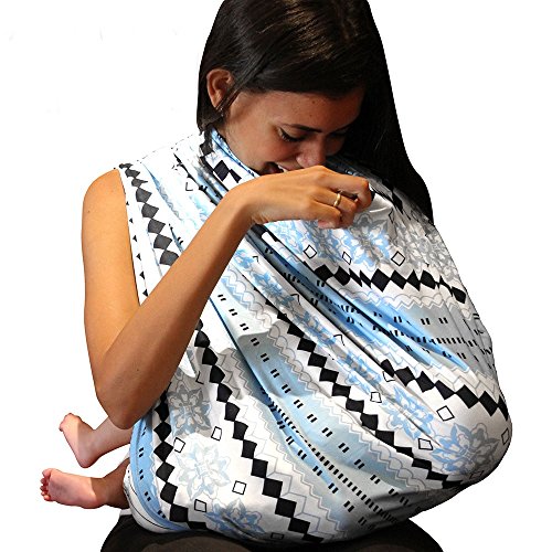 Nursing Cover for Boys and Girls | 4 in 1 multi-use | Breathable Breastfeeding Cover Scarf, Stretchy Carseat Canopy Cover, Shopping Cart Cover, Infinity Scarf | Best Baby Gift for New Moms