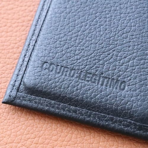 Carteira Masculina Antifurto Proteção RFID Slim Mini Couro Legítimo Cartões Cédulas CNH CIN Loja de Fabrica (Preto)