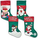 Prextex Extra Large 17” 3D Plush Christmas Stockings Felt Christmas Stocking