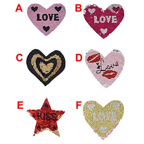 Magic Sequin Reversible Patch, Koolsants 1pc DIY Sew Decoration Appliques Bling Stickers Glitter Embroidery Patches Badge for Clothes, Dress, Bag, Hat, Jeans, Repair The Hole Stick, 6.3 x 7.5 inch