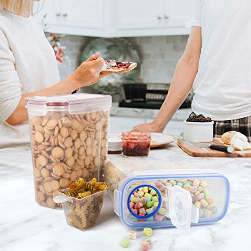 Cereal Containers,MCIRCO Upgraded Airtight Lids Cereal dispenser Food Storage Container Set of 4