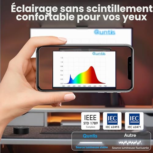 Quntis PC Screen Lamp with Remote Control, Adjustable Screen Light Automatic Dimming, LED USB Computer Lamp 40 cm Monitor Light Bar Lighting for Office Gaming
