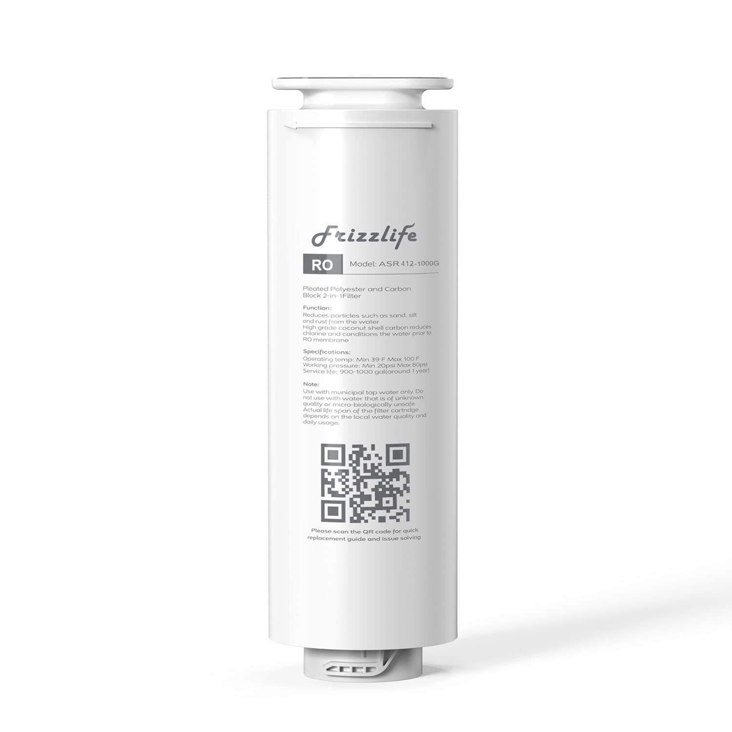 Frizzlife ASR412-1000G RO Replacement Filter Cartridge for PD1000-TAM4 (2nd Stage)