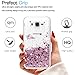 LeYi for Galaxy J7 Case with Tempered Glass Screen Protector [2 Pack] for Girls Women, Glitter Shiny Moving Quicksand Liquid Clear TPU Protective Phone Case for Galaxy J7 J700 2015 Rose Gold