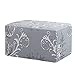 TIKAMI Printed Ottoman Covers Stretch Rectangle Storage Footstool Protector Removable Oversized Footrest Slipcover(Gray Pattern)