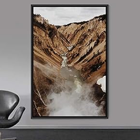 signwin Framed Canvas Foggy Valleys Global Landscape Mountain...
