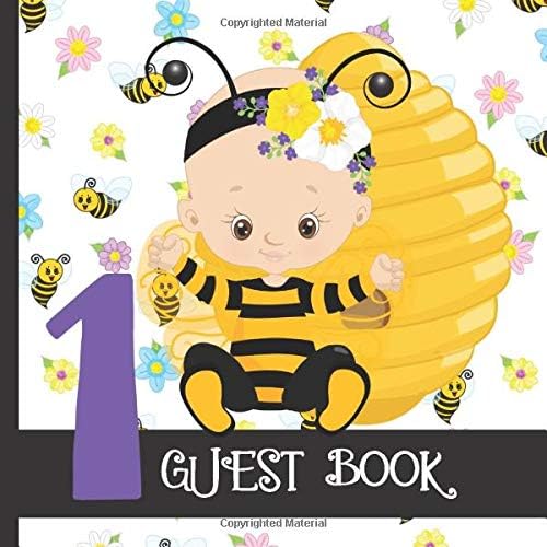 Guest Book: Bee Theme Cute 1st Birthday Party Guest Book Includes Gift Tracker and Picture Memory Section (Honey Bee 1st Birthday Guest Books)