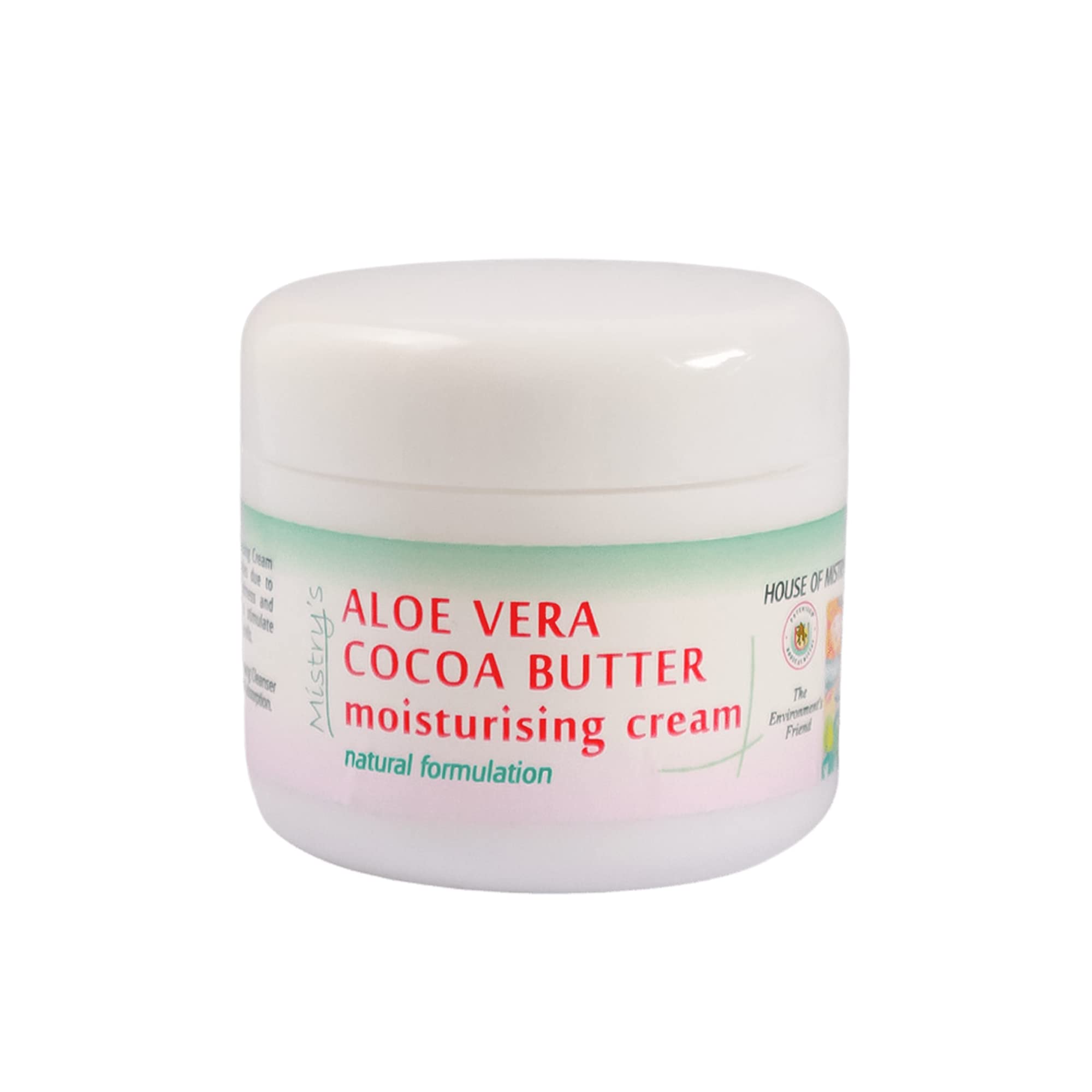Mistry's Aloe Vera Cocoa Butter Moisturising Cream 50g - Moisturising & Softening, Clear Skin Blemishes and Wrinkles - Additive Free, Vegan. — image 1