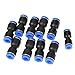 Hilitand 30pcs Air Line Fittings Push to Connect Fittings Straight Push Connectors Plastic Quick Release Connectors for 1/4 5/16 3/8 Tube