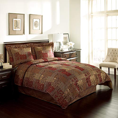 Croscill SCDX6405SET07 Galleria King Comforter Set, Red