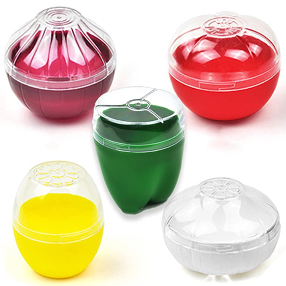 5Pieces Fruit and Vegetable Storage Containers Reusable SiliconeRefrigerator Box Storage Bowls Saver Holder Keeper for Green Pepper, Onion, Tomato, Lemon, and Garlic ，Refrigerator Vegetable Crisper