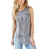 Tulucky Womens Small Arcana sword Tarot Tank Tops Sleeveless Curve Bottom Shirts
