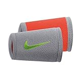 NIKE DRI-FIT STEALTH DOUBLEWIDE WRISTBANDS (COOL GREY/BRIGHT MANGO/VOLT)