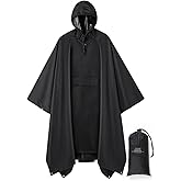 salamra Hooded Rain Poncho Waterproof Raincoat Jacket for Men/Women/Adults with Pocket