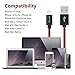 Nylon Braided Lightning to USB Syncing and Charging Cable Data Cord Compatible with iPhone 7/7 Plus/ 6/ 6 Plus/ 6s/ 6s Plus /5/5s/5c/SE iPad/iPod and More(White) (red)