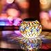 Solar Powered Mosaic Glass, MerryNine Solar Table Lamp Color Changing Glass LED Rechargeable Solar Night Lamp Waterproof Solar Outdoor Lights for Home,Yard, Patio, Party Decorations (Grilles-Cadenza)