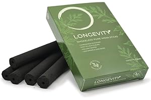 LONGEVITY SMOKELESS MOXA Longevity Pure Smokeless Moxa Sticks - With Hole in Center (5 Per Box) - 1 box