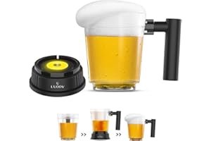 Beer Foamer,Electric Ultrasonic Portable Beer Dispenser,Ultra Fine Foam, Enjoy Fresh Draft Beer from Any Can or Bottle, for B