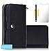 Galaxy S7 Edge Case,S7 Edge Case, Tradekmk(TM); (Zipper Wallet) (Black) Detachable Back Case PU Leather Wallet Case For Samsung Galaxy S7 Edge, (+Stylus+Screen Protector)Samsung Galaxy S7 Edge Case