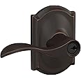 Schlage F51A ACC 716 CAM Accent Door Lever with Camelot Trim, Keyed Entry Lock, Aged Bronze